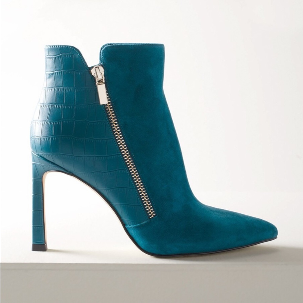 WHBM Suede Croco Boot Ocean Depths
